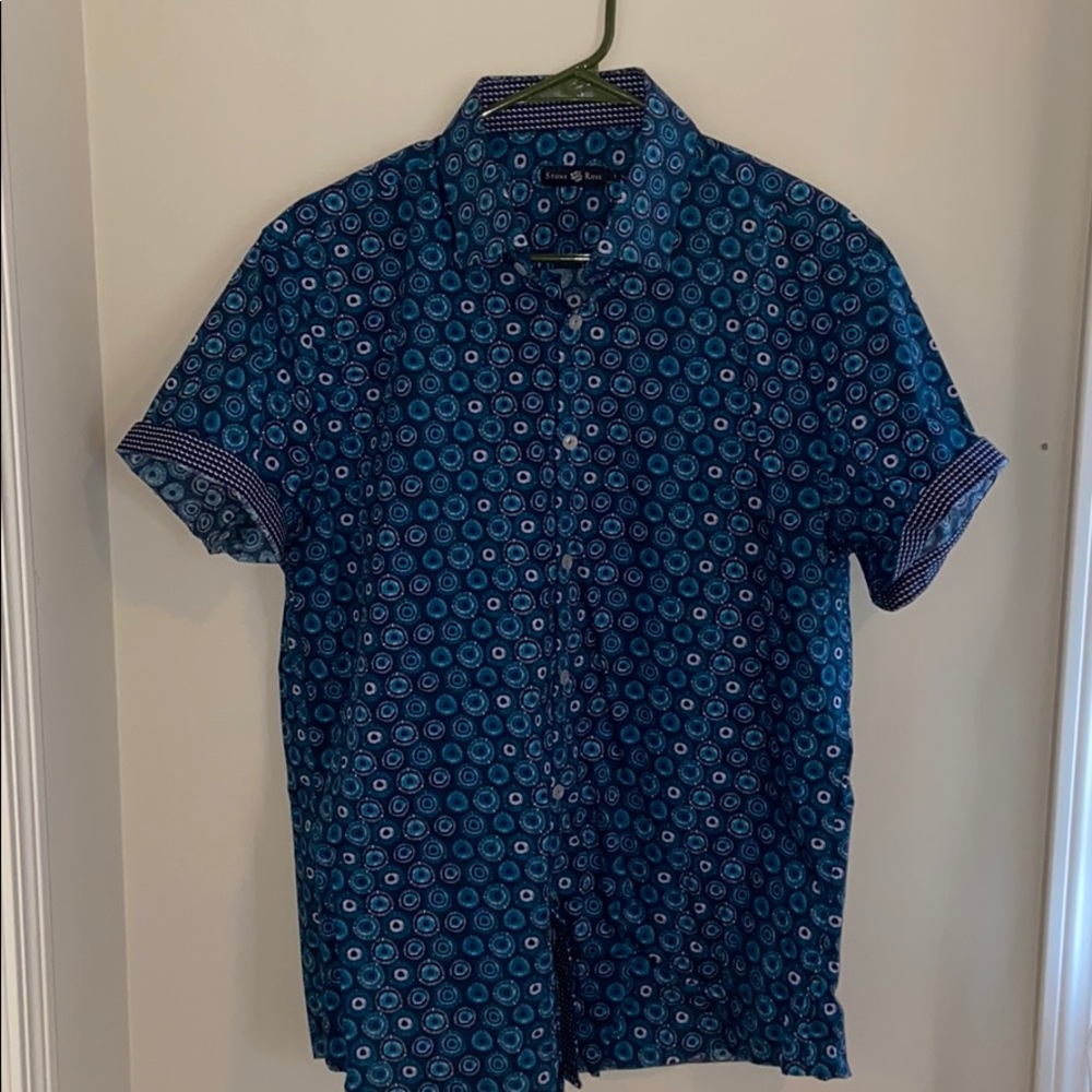 Stone Rose Short Sleeve Button Down Shirt